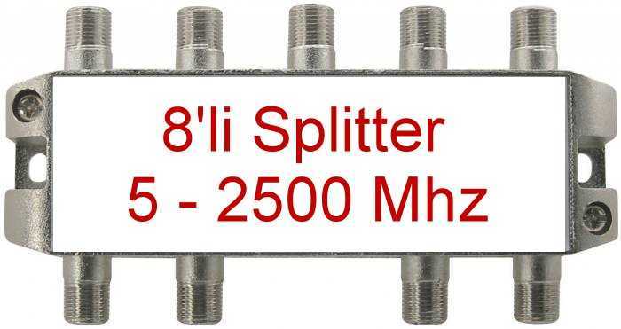 8 Port Uydu Bölücü Splitter 5-2400 Mhz