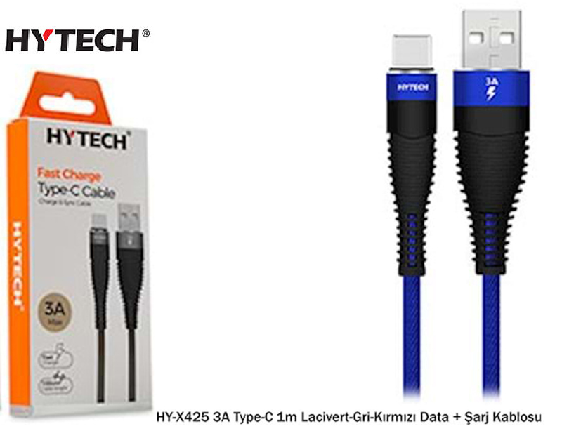 Hytech 1m 3A Micro C-TYPE USB Şarj Kablosu