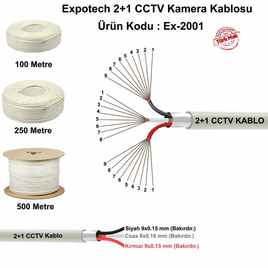 Expotech 2+1 CCTV Kamera Kablosu Kaliteli